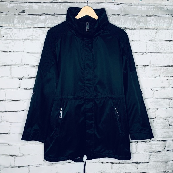 Betsey Johnson Jackets & Blazers - Betsey Johnson Trench Winter Eyelet Jacket w/Hood